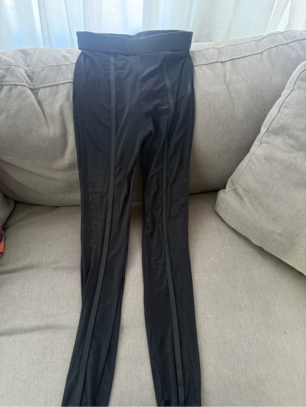 Fashion Nova Black High-Waist Tuxedo Stripe Leggings